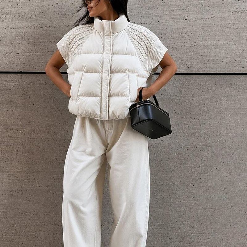 Padded Vest Gilet - Gilet matelassé court chic pour femme,