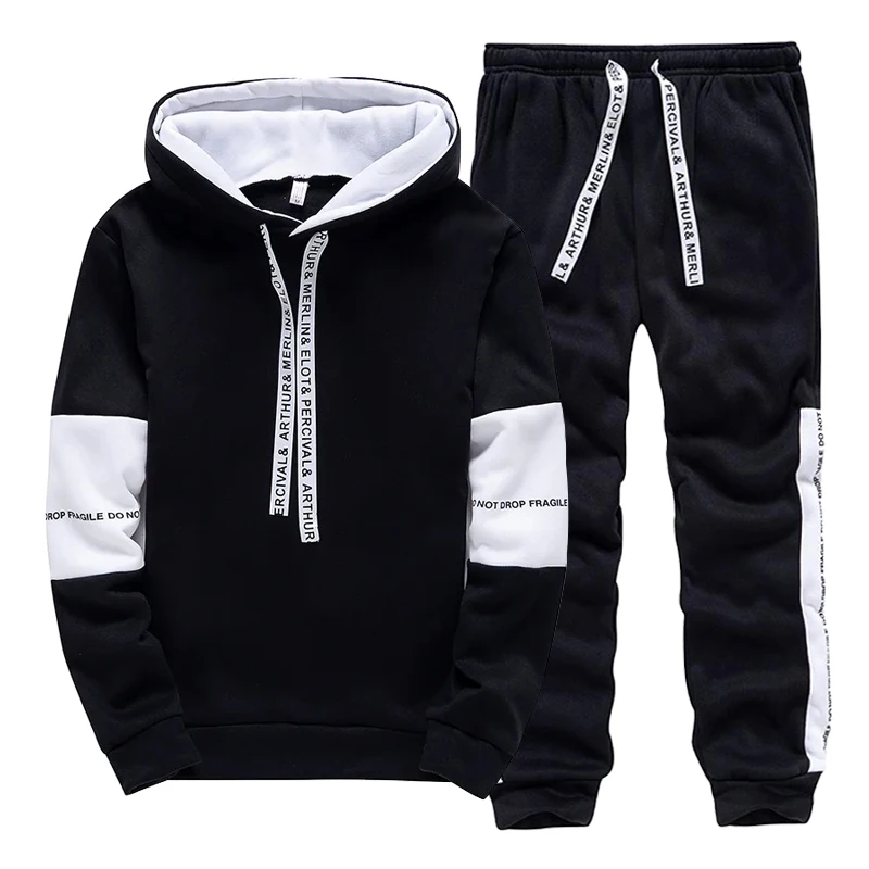 Winter Clothing Hoodie - Ensemble de survêtement homme noir et