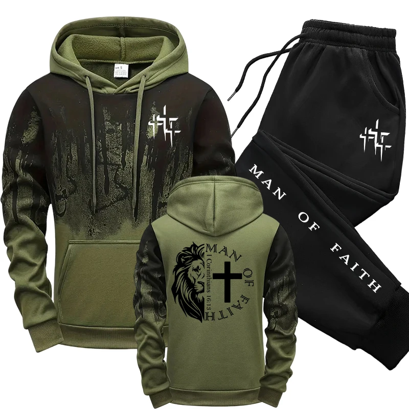 Winter Clothing Hoodie - Ensemble homme motif Homme de Foi