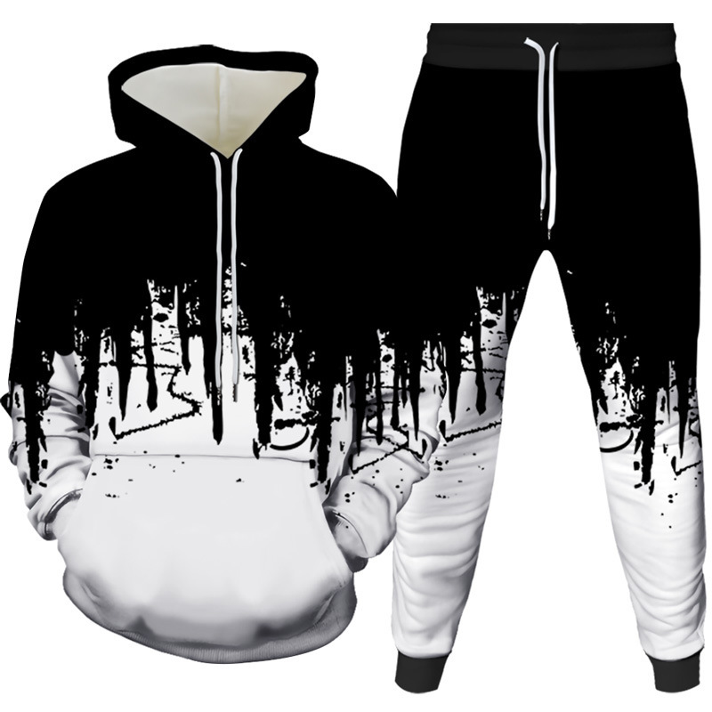Winter Clothing Hoodie - Peinture à l'encre 3D imprimé sweat