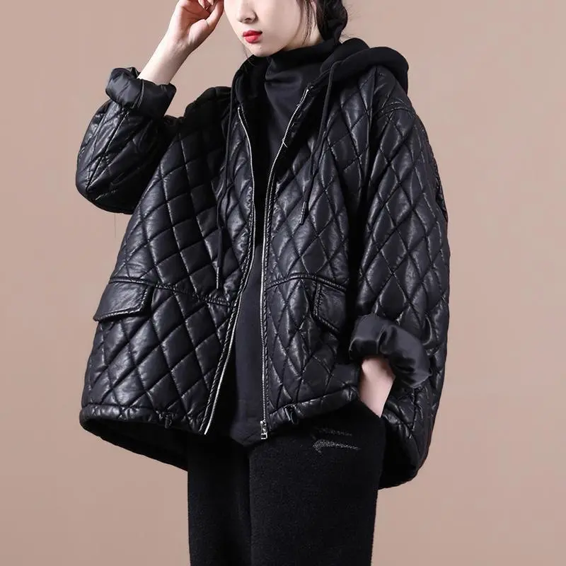 Veste à capuche en cuir PU mat - Winter Clothing Pinterest avis et prix