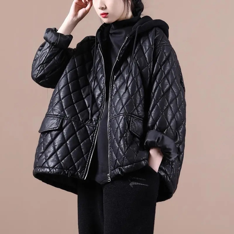 Veste à capuche en cuir PU mat - Winter Clothing Pinterest avis et prix